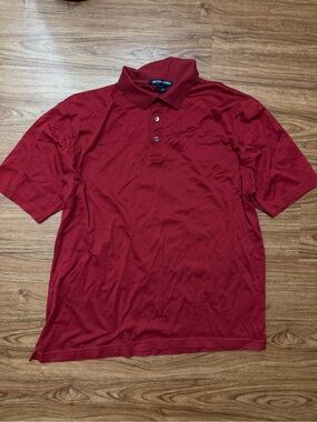 Devon & Jones Men's Burgundy Short-Sleeve Polo